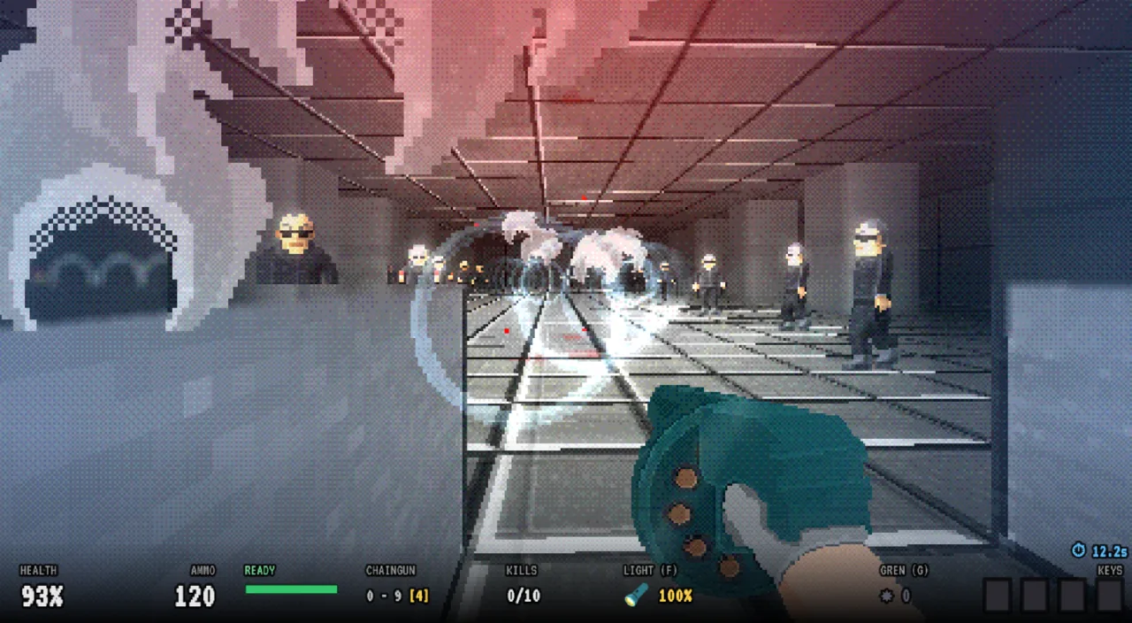 Agents closing in through a subway